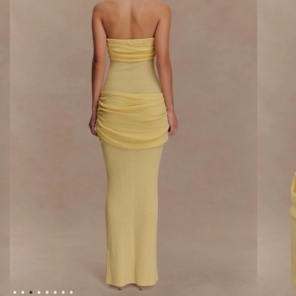 Elegant Yellow Strapless Dress - Picture 2 of 3